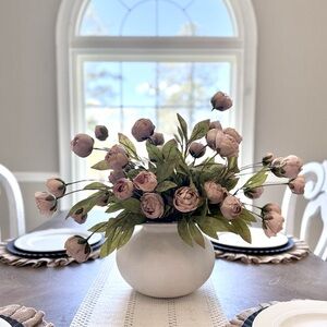 Viral Tan Peony Stems by Ashland arrangement “including” white ceramic vase!